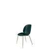 Beetle Dining Chair - Un-Upholstered Conic Case - Antique brass Base - dark green shell