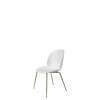Beetle Dining Chair - Un-Upholstered Conic Case - Antique brass Base - pure white shell