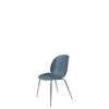 Beetle Dining Chair - Un-Upholstered Conic Case - Black chrome Base - smoke blue shell