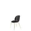 Beetle Dining Chair - Un-Upholstered Conic Case - Brass Base - black shell
