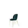 Beetle Dining Chair - Un-Upholstered Conic Case - Brass Base - dark green shell