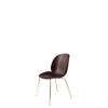 Beetle Dining Chair - Un-Upholstered Conic Case - Brass Base - dark pink shell