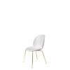 Beetle Dining Chair - Un-Upholstered Conic Case - Brass Base - pure white shell