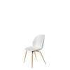 Beetle Dining Chair - Un-Upholstered - oak Base - pure white shell