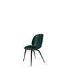 Beetle Dining Chair - Un-Upholstered - smoked oak Base - dark green shell