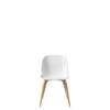Beetle Dining Chair - Un-Upholstered - oak Base - pure white shell