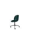 Beetle Meeting Chair - Un-Upholstered 4-Star Base - Castors - black base - dark green shell
