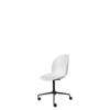 Beetle Meeting Chair - Un-Upholstered 4-Star Base - Castors - black base - pure white shell