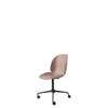 Beetle Meeting Chair - Un-Upholstered 4-Star Base - Castors - black base - sweet pink shell