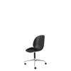 Beetle Meeting Chair - Un-Upholstered 4-Star Base - Castors - polished aluminium/black base - black shell