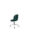 Beetle Meeting Chair - Un-Upholstered 4-Star Base - Castors - polished aluminium/black base - dark green shell