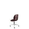 Beetle Meeting Chair - Un-Upholstered 4-Star Base - Castors - polished aluminium/black base - dark pink shell