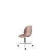 Beetle Meeting Chair - Un-Upholstered 4-Star Base - Castors - polished aluminium/black base - sweet pink shell