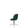Beetle Meeting Chair - Un-Upholstered 4-Star Base - No Castors - polished aluminium/black base - dark green shell