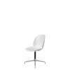 Beetle Meeting Chair - Un-Upholstered 4-Star Base - No Castors - polished aluminium/black base - pure white shell