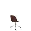 Beetle Meeting Chair - Un-Upholstered 4-Star Base - Castors - polished aluminium/black base - dark pink shell