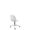 Beetle Meeting Chair - Un-Upholstered 4-Star Base - Castors - polished aluminium/black base - pure white shell