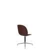 Beetle Meeting Chair - Un-Upholstered 4-Star Base - No Castors - polished aluminium/black base - dark pink shell