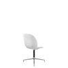Beetle Meeting Chair - Un-Upholstered 4-Star Base - No Castors - polished aluminium/black base - pure white shell