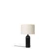 Gravity Table Lamp - Small -Blackened Steel base - Canvas Shade - Light Off