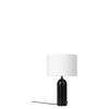 Gravity Table Lamp - Small -Blackened Steel base - White Shade - Light Off