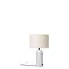 Gravity Table Lamp - Small -White Marble base - Canvas Shade - Light Off