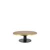 GUBI 2.0 Coffee Table - Round 125 - Black Base - Safari Beige Glass