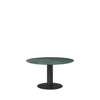 GUBI 2.0 Dining Table - Round 130 - black base - green guatemala marble top