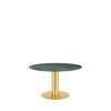 GUBI 2.0 Dining Table - Round 130 - brass base - green guatemala marble