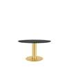GUBI 2.0 Dining Table - Round 130 - brass base - black stained ash top