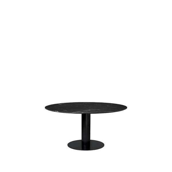 GUBI 2.0 Dining Table - Round 150 - black base - black marquina marble top