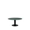 GUBI 2.0 Dining Table - Round 150 - black base - green guatemala marble top