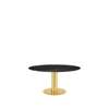 GUBI 2.0 Dining Table - Round 150 - brass base - black marquina marble top