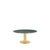 GUBI 2.0 Dining Table - Round 150 - brass base - green guatemala marble top