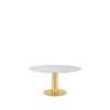GUBI 2.0 Dining Table - Round 150 - brass base - white carrara marble top