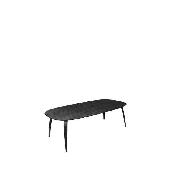 GUBI Dining Table - Elliptical 120x230 Wood Top - black stained ash 