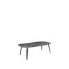 GUBI Dining Table - Elliptical 120x230 Marble Top - black stained ash base - grey emperador marble top