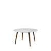 GUBI Dining Table - Round 130 Marble Top - american walnut base - white carrara marble top