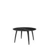 GUBI Dining Table - Round 130 Marble Top - black stained ash base - black marquina marble top
