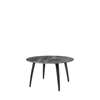 GUBI Dining Table - Round 130 Marble Top - black stained ash base - grey emperador marble top