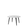 GUBI Dining Table - Round 130 Marble Top - black stained ash base - white carrara marble top