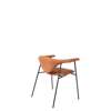 Masculo Dining Chair - Fully Upholstered 4-Leg - black sorensen leather dunes-rust-21002