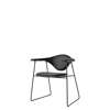 Masculo Dining Chair - Fully Upholstered Sledge Base - black leather black