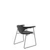 Masculo Dining Chair - Fully Upholstered Sledge Base - black leather black