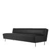 Modern Line Sofa - black leather black