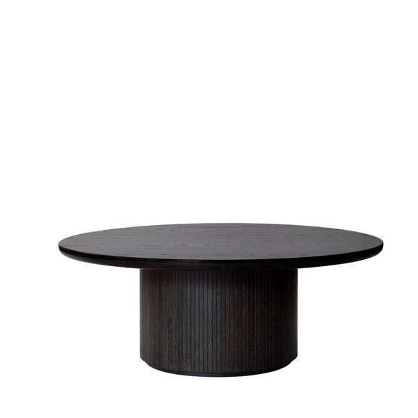 Moon Round Coffee Table - Wood Top - 120 wood brown-black stained veneer oak