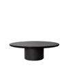 Moon Round Coffee Table - Wood Top - 150 wood brown-black stained veneer oak