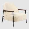 Sejour Lounge Chair with Armrest - antique brass base - american walnut dedar 