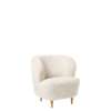 Stay Lounge Chair Small - Wood Legsoak - curly-offwhite