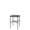 TS Round Side Table - black base - dusty green glass 